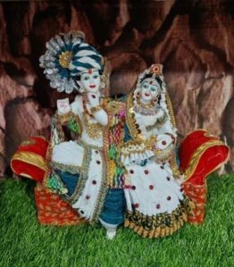 Muilticolor Polyresin Radha Krishna Statue