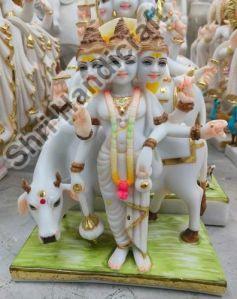 12 Inch Marble Dattatreya Statue