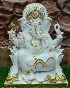 18 Inch Marble Ganesh Statue
