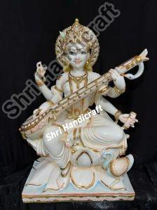 24 Inch Marble Saraswati Maa Statue