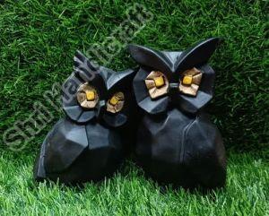 Resin Owl Couple Sculpture