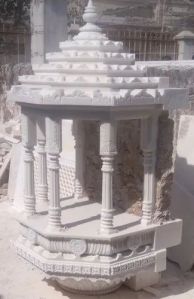White Carved Marble Gumbad
