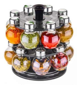 360 Degree Revolving Round Spice Rack (16 Pcs)