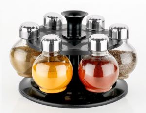 360 Degree Revolving Round Spice Rack (6 Pcs)