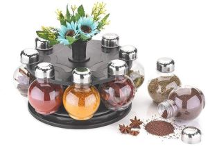 360 Degree Revolving Round Spice Rack (8 Pcs)