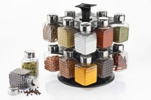 360 Degree Revolving Square Spice Rack (16 Pcs)