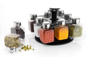 360 Degree Revolving Square Spice Rack (8 Pcs)