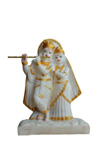 White Marble Radha Krishna Statue