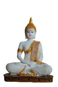 White Marble Meditating Buddha Statue