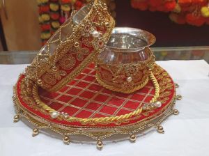 Decorative Karwa chauth Pooja thali