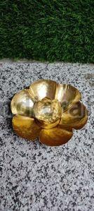Metal Gold powder polished flower Diya