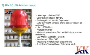 48 VDC LED Aviation Obstruction Lamp