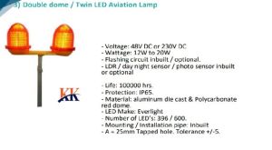 Double dome aviation lamp