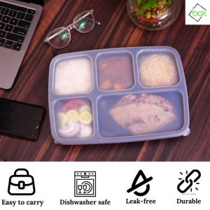 5CP Reusable BPA-free Plastic Compartment Tiffin Lunch Box