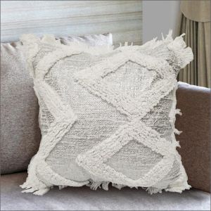 White Handwoven Cushion