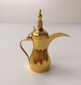 Gold Plated Dallah Arabic Tea Pot