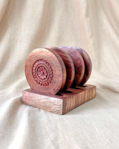 Wooden Coasters with Stand