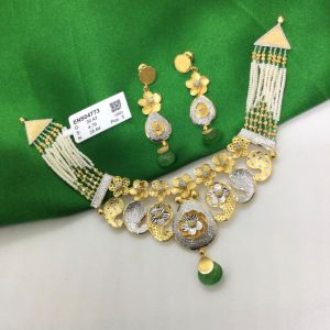 Gold Beaded Necklace Set