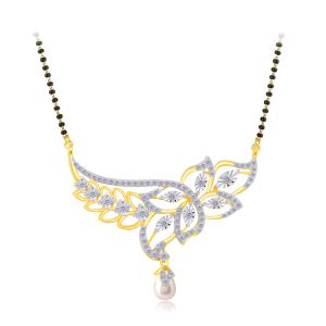 Poised Floral Diamond Mangalsutra Set
