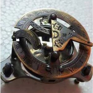 Brass Round Sundial Compass