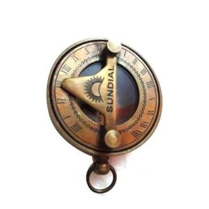 Round Brass Poem Compass