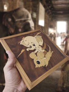 Cute Ganesha Wood Frame