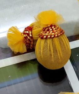 Yellow Wedding Decorative Nariyal
