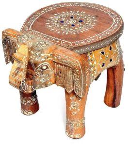 wooden elephant stool