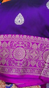 Plain Pure Silk Saree With Contrast Border