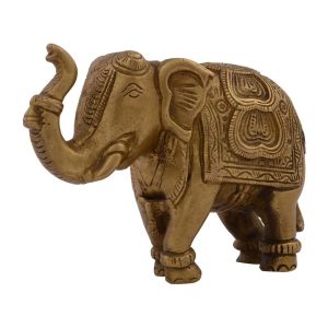 Brass Elephant Up Trunk Showpiece