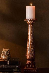 Bone Inlay Candle Stand