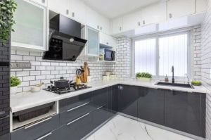 Modern L Shape Wooden Modular Kitchen