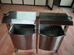 stainless steel dual dustbin