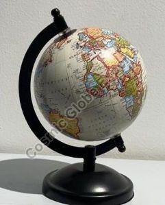 4 Inch Antique World Globe with Wooden Base