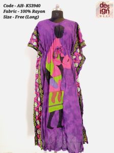 Purple Paradise Kaftan (Rayon)