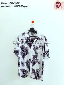 White Black - Floral Hawaiian Shirt