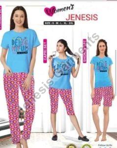 Cotton Printed Girls Pyjama Set