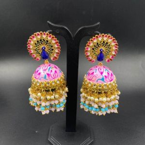 Peacock Jhumka Earrings