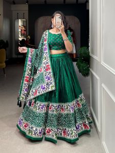 Crushed Dola Silk Lehenga Choli