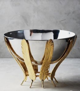 metal bowl with stand