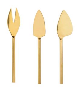 stainless steel matte gold cheese set