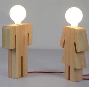 Human Shape Wooden Table Lamp