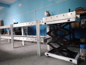 movable scissor lift table roller conveyors