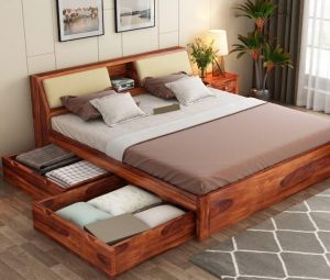 Upholstered Wooden Bed With Storage