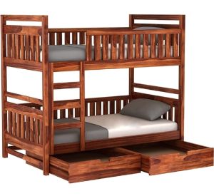 Wooden Bunk Bed With Storage