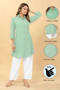 plain crepe kurti