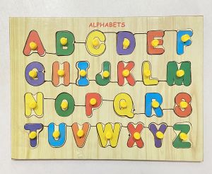 Wooden alphabet puzzle tray toy