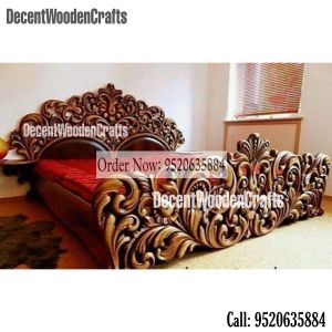 Royal Wooden Hand Carved Bed