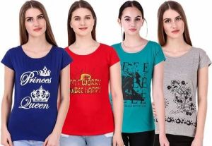 ladies cotton printed t-shirt