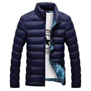 Men Blue Parka Jacket